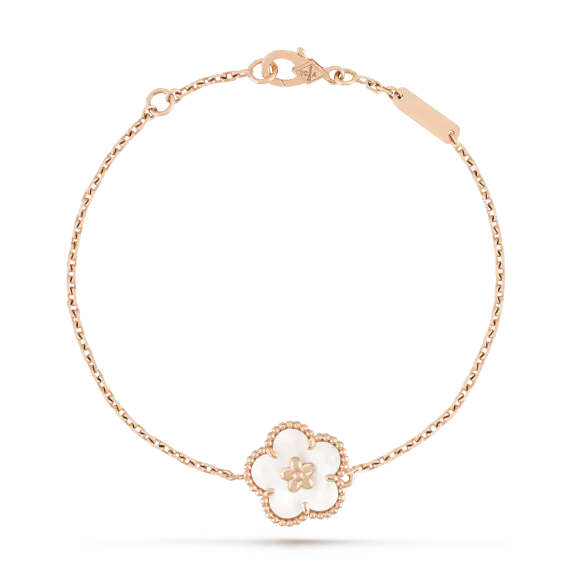 [Clover Jewelrys]LUCKY WHITE MOP PLUM BLOSSOM  BRACELET