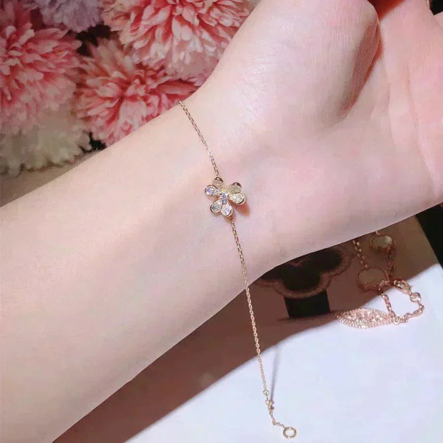 [Clover Jewelrys]FRIVOLE GOLD FLOWER DIAMOND BRACELET