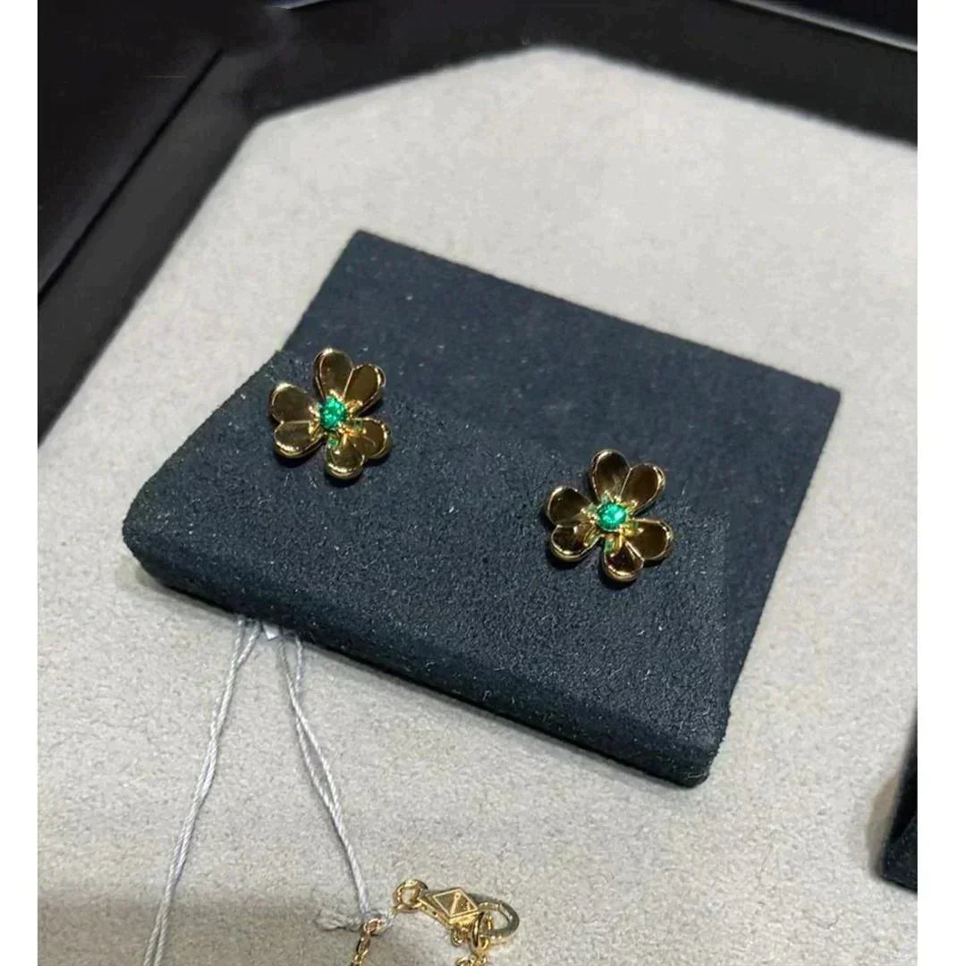 [Clover Jewelrys]FRIVOLE  FLOWER MALACHITE EARRINGS