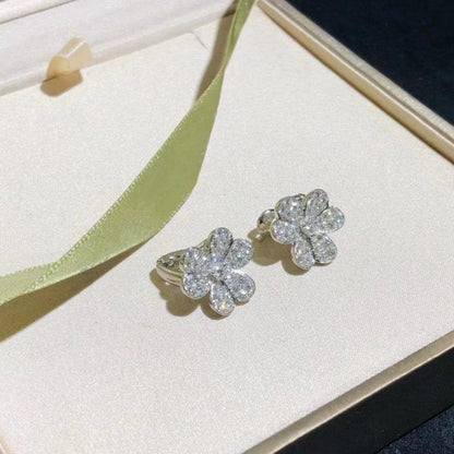 [Clover Jewelrys]FRIVOLE SILVER FLOWER DIAMOND EARRINGS