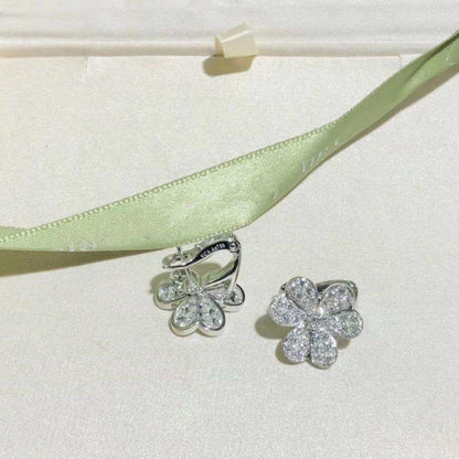 [Clover Jewelrys]FRIVOLE SILVER FLOWER DIAMOND EARRINGS