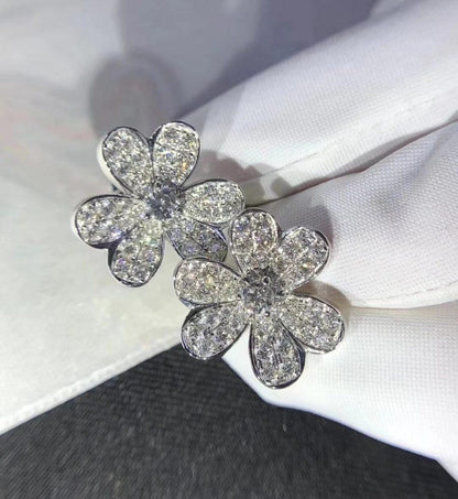 [Clover Jewelrys]FRIVOLE SILVER FLOWER DIAMOND EARRINGS