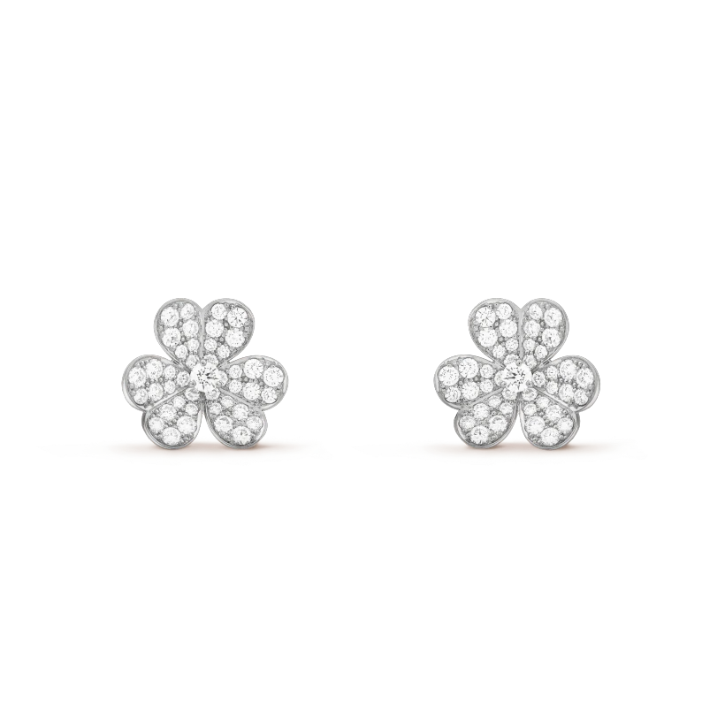 [Clover Jewelrys]FRIVOLE SILVER FLOWER DIAMOND EARRINGS