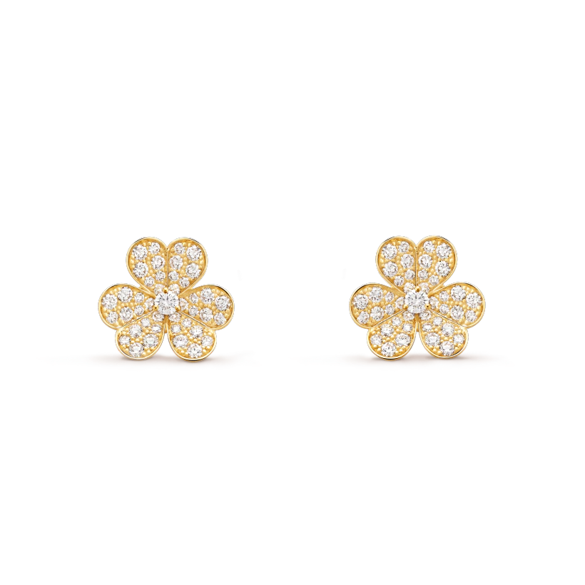 [Clover Jewelrys]FRIVOLE GOLD FLOWER DIAMOND EARRINGS