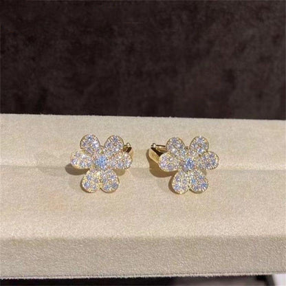 [Clover Jewelrys]FRIVOLE GOLD FLOWER DIAMOND EARRINGS