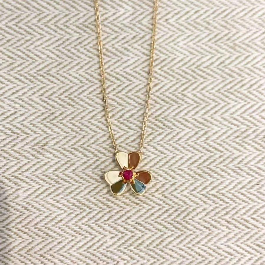 [Clover Jewelrys]FRIVOLE GOLD FLOWER NECKLACE