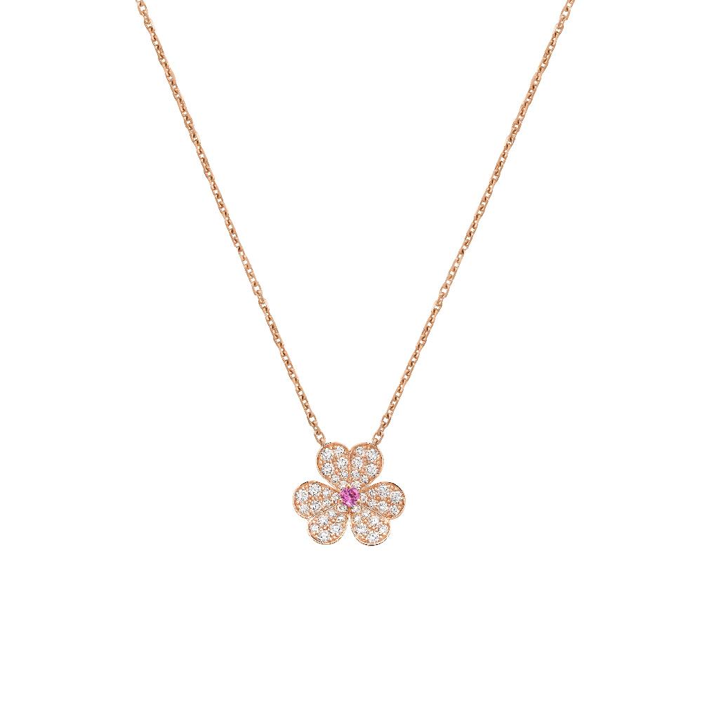 [Clover Jewelrys]FRIVOLE ROSE GOLD FLOWER DIAMOND NECKLACE