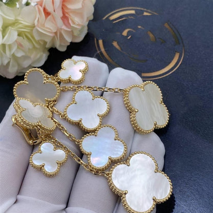 [Clover Jewelrys]CLOVER EARRINGS WHITE MOP 4 MOTIFS GOLD