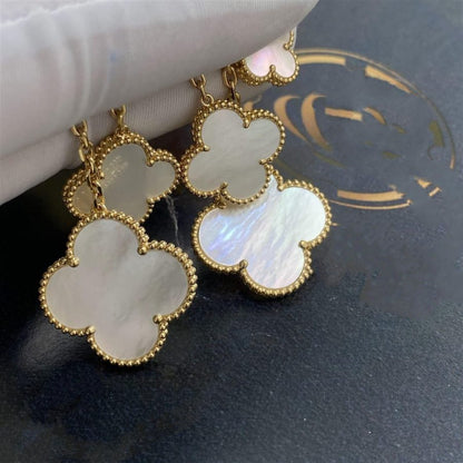 [Clover Jewelrys]CLOVER EARRINGS WHITE MOP 4 MOTIFS GOLD