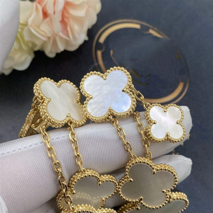 [Clover Jewelrys]CLOVER EARRINGS WHITE MOP 4 MOTIFS GOLD