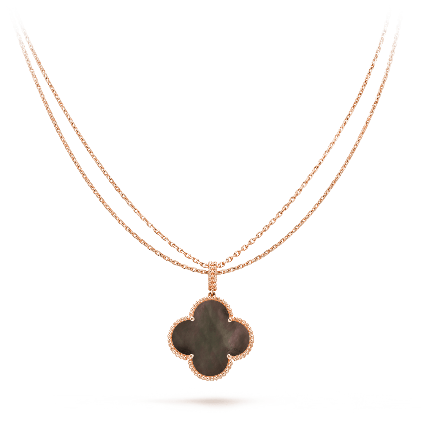 [Clover Jewelrys]CLOVER 25MM GOLD DARK MOP BIG CLOVER NECKLACE