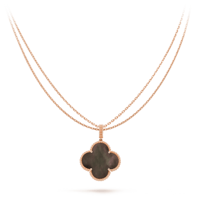 [Clover Jewelrys]CLOVER 25MM GOLD DARK MOP BIG CLOVER NECKLACE