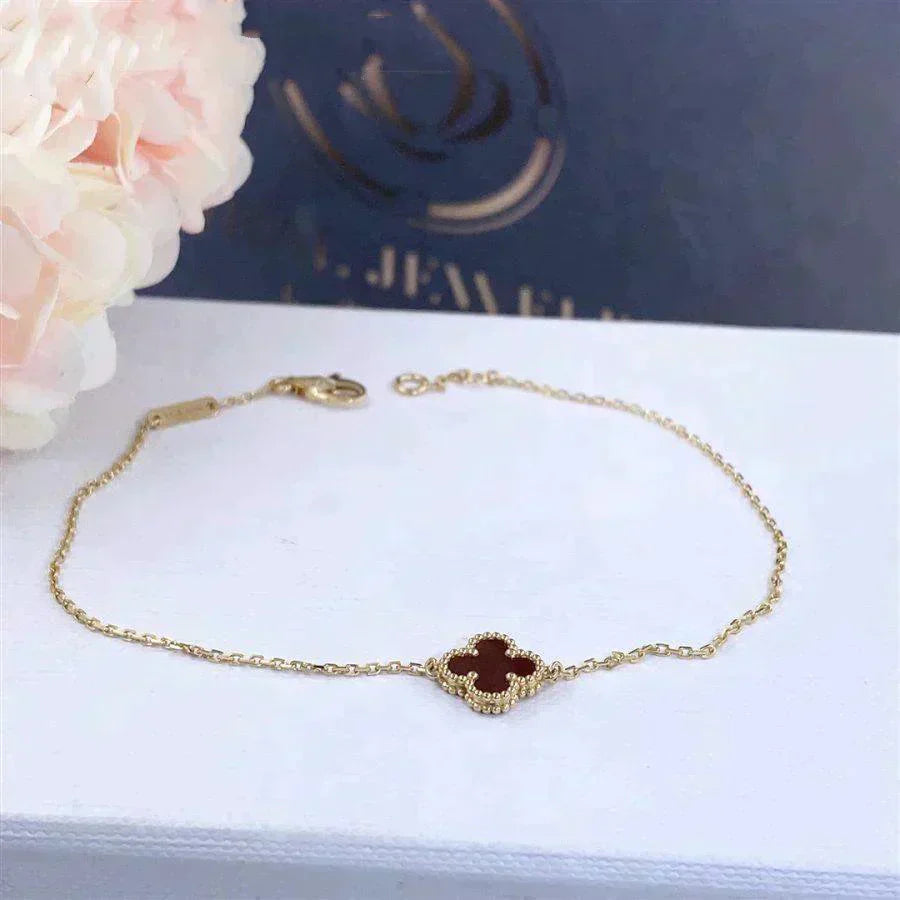 [Clover Jewelrys]CLOVER  CARNELIAN SINGLE FLOWER BRACELET