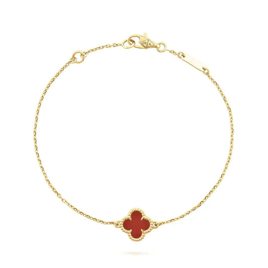 [Clover Jewelrys]CLOVER  CARNELIAN SINGLE FLOWER BRACELET