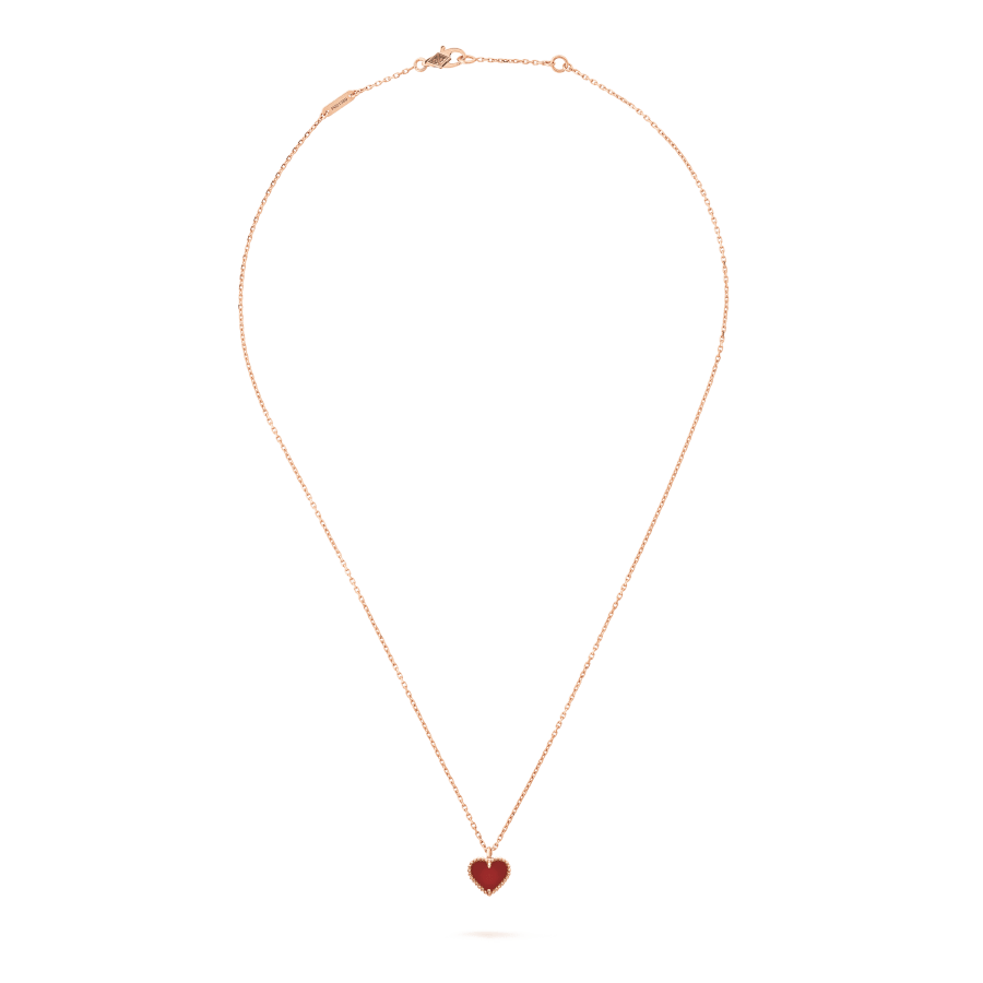 [Clover Jewelrys]SWEET CLOVER CARNELIAN HEART NECKLACE