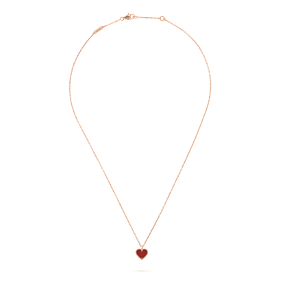 [Clover Jewelrys]SWEET CLOVER CARNELIAN HEART NECKLACE