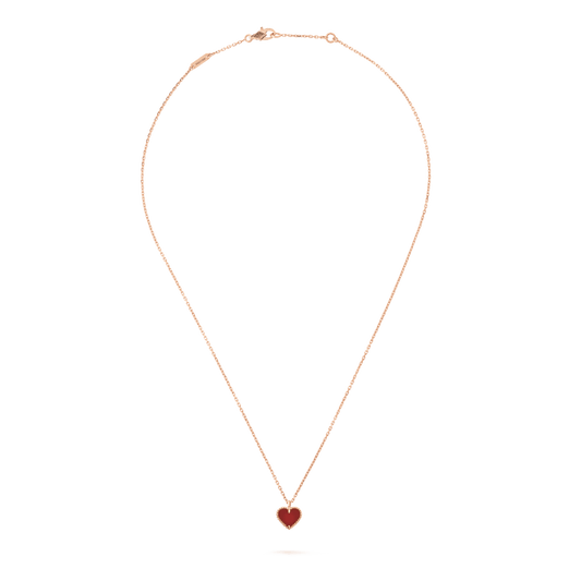 [Clover Jewelrys]SWEET CLOVER CARNELIAN HEART NECKLACE