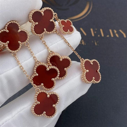 [Clover Jewelrys]CLOVER EARRINGS CARNELIAN 4 MOTIFS PINK GOLD