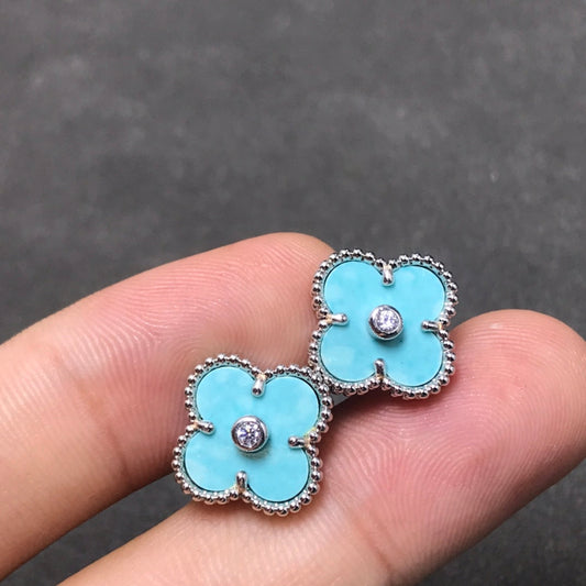 [Clover Jewelrys]CLOVER 1 DIAMOND BLUE SKY SILVER EARRINGS