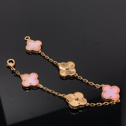 [Clover Jewelrys]CLOVER BRACELET 5 MOTIF PINK AND PINK GOLD