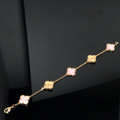 [Clover Jewelrys]CLOVER BRACELET 5 MOTIF PINK AND PINK GOLD