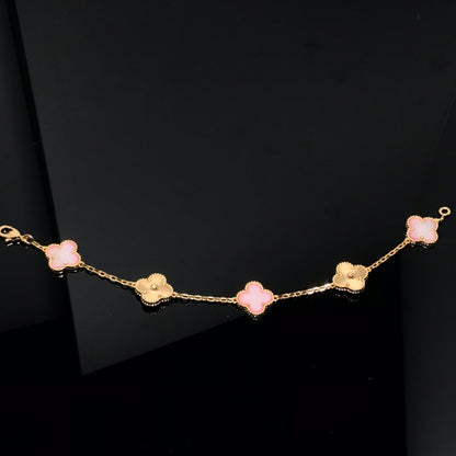 [Clover Jewelrys]CLOVER BRACELET 5 MOTIF PINK AND PINK GOLD