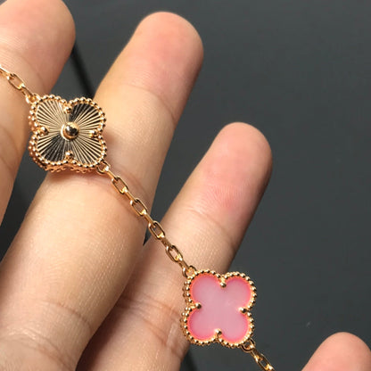 [Clover Jewelrys]CLOVER BRACELET 5 MOTIF PINK AND PINK GOLD