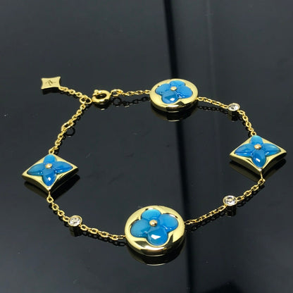 [Clover Jewelrys]STAR AND SUN 4 MOTIF BLUE BRACELET