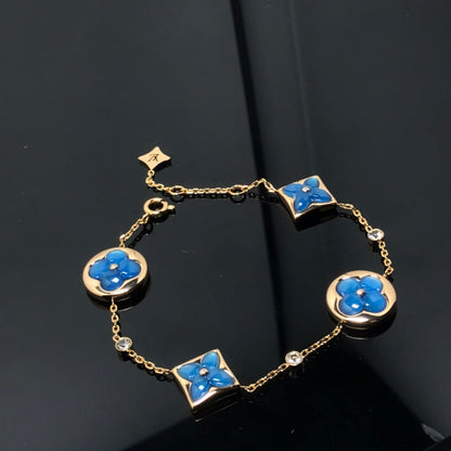 [Clover Jewelrys]STAR AND SUN 4 MOTIF BLUE BRACELET