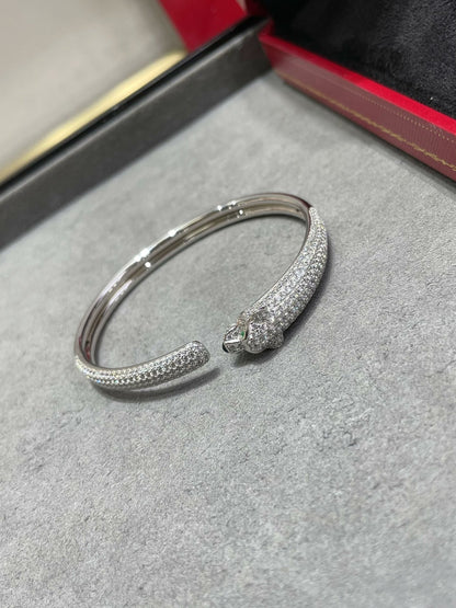 [Clover Jewelrys]PANTHERE FULL DIAMOND OPEN BRACELET