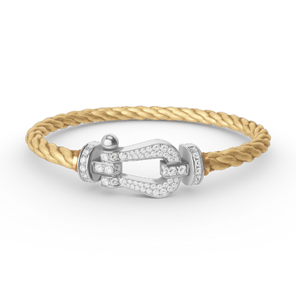 [Clover Jewelrys]FORCE LARGE HORSESHOE FULL DIAMOND BRACELET SILVER