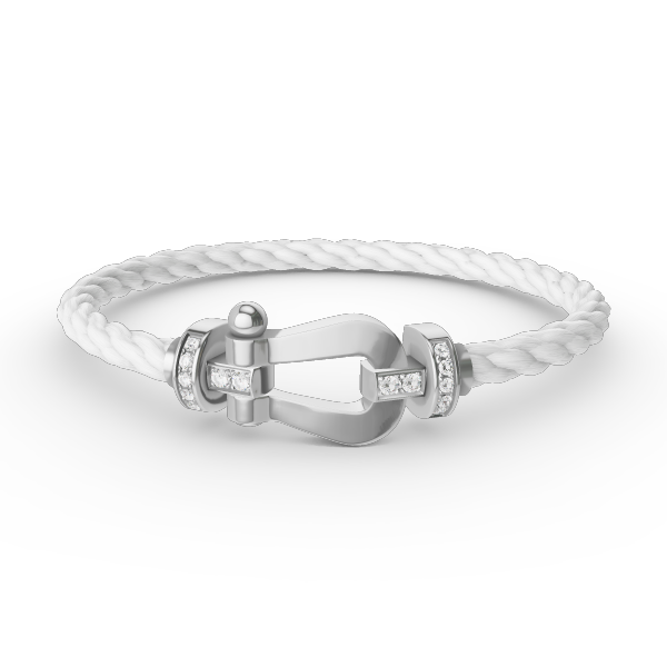 [Clover Jewelrys]FORCE LARGE HORSESHOE HALF DIAMOND BRACELET SILVER