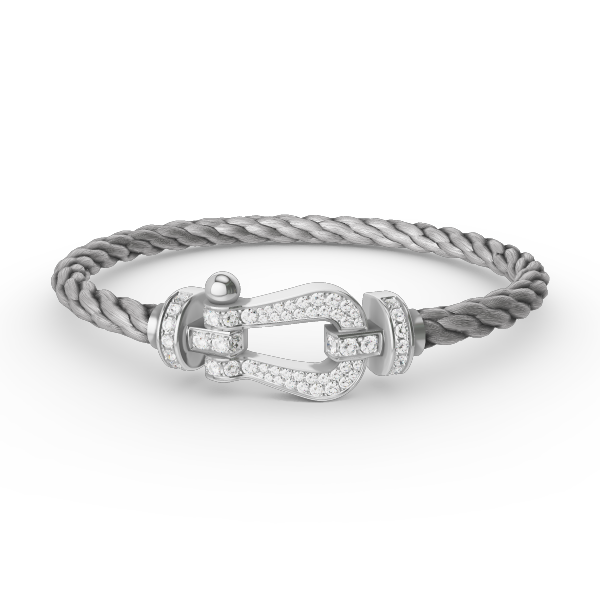 [Clover Jewelrys]FORCE LARGE HORSESHOE FULL DIAMOND BRACELET SILVER