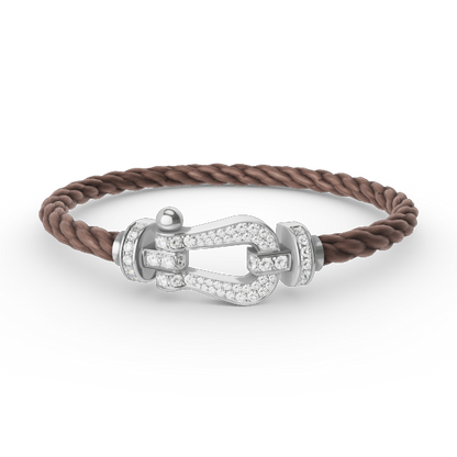 [Clover Jewelrys]FORCE LARGE HORSESHOE FULL DIAMOND BRACELET SILVER