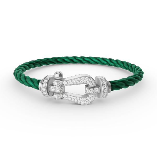 [Clover Jewelrys]FORCE LARGE HORSESHOE FULL DIAMOND BRACELET SILVER