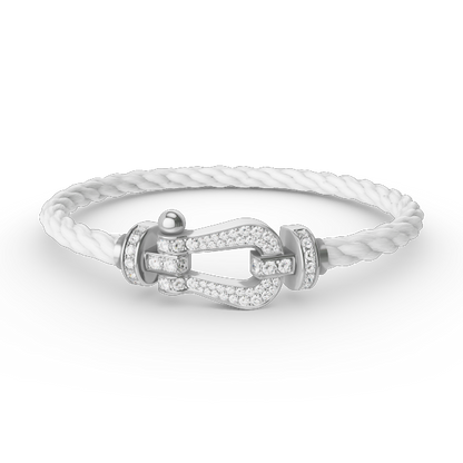 [Clover Jewelrys]FORCE LARGE HORSESHOE FULL DIAMOND BRACELET SILVER