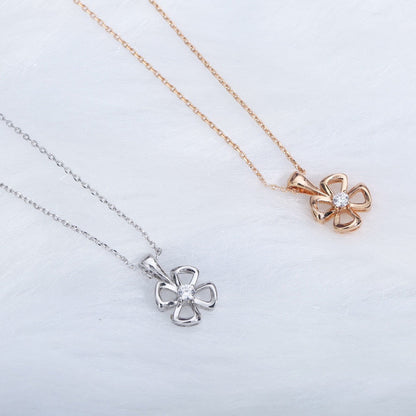 [Clover Jewelrys]FIOREVER NECKLACE DIAMOND CENTER