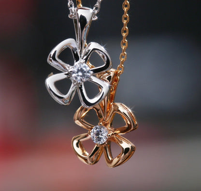 [Clover Jewelrys]FIOREVER NECKLACE DIAMOND CENTER