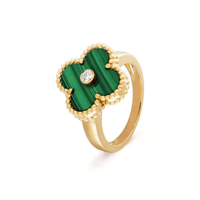 [Clover Jewelrys]CLOVER MALACHITE RING GOLD DIAMOND