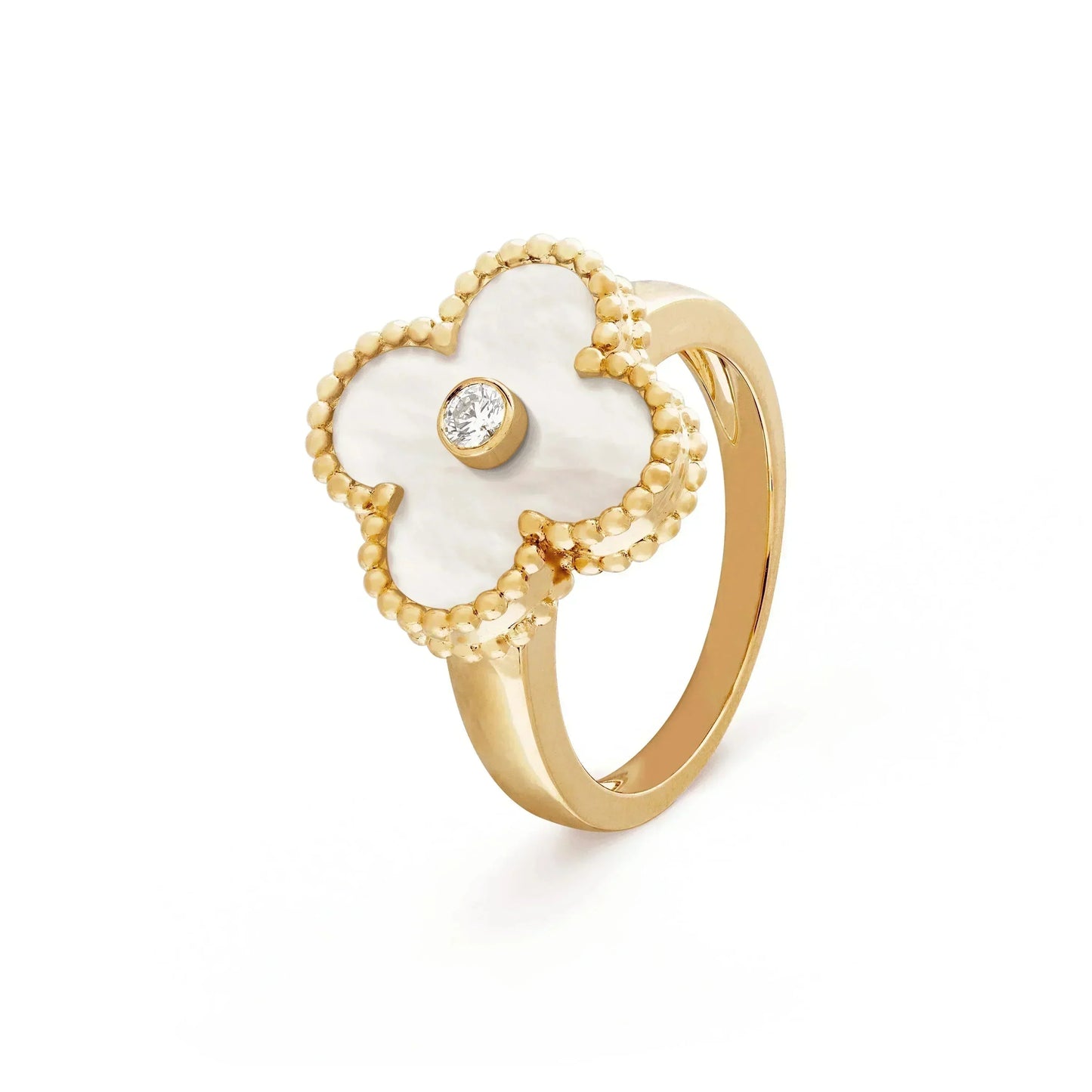 [Clover Jewelrys]CLOVER PINK MOP RING GOLD DIAMOND