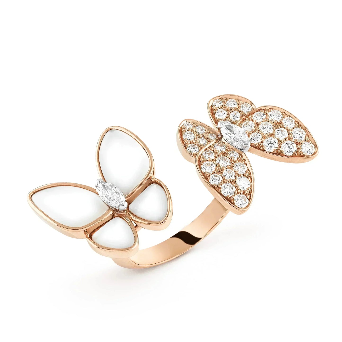 [Clover Jewelrys]TWIN BUTTERFLY DIAMOND MOP RING