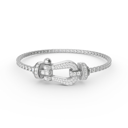 [Clover Jewelrys]FORCE  LARGE HORSESHOE FULL DIAMOND TENNIS BRACELET