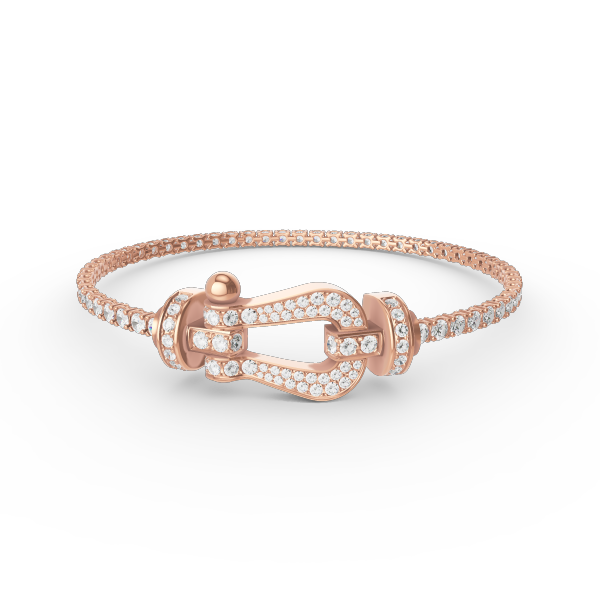 [Clover Jewelrys]FORCE  LARGE HORSESHOE FULL DIAMOND TENNIS BRACELET