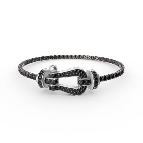 [Clover Jewelrys]FORCE  LARGE HORSESHOE FULL DIAMOND TENNIS BRACELET